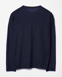JERSEY CON CUELLO REDONDO DE CACHEMIRA - AZUL MARINO/BURDEOS -  - 2 | CELINE