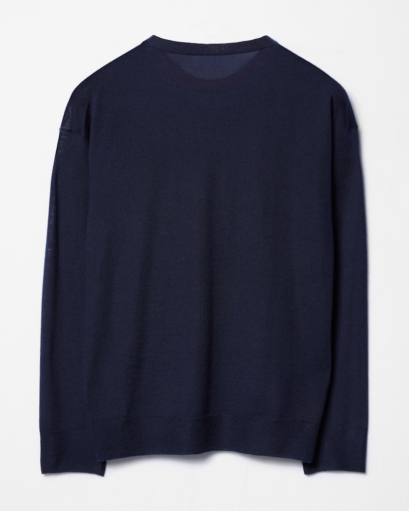 crewneck sweater IN cashmere - NAVY / BORDEAUX -  - 1 | CELINE