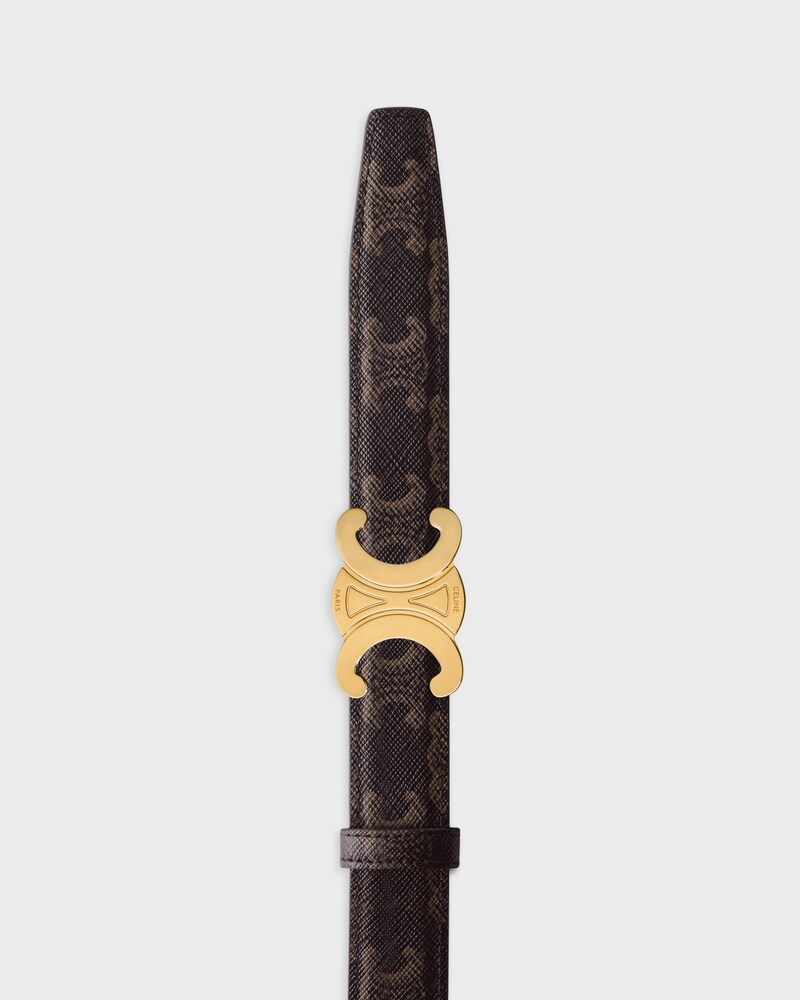 Reversible Strap 25 IN Taurillon Leather and Triomphe Canvas -  -  - 1 | CELINE