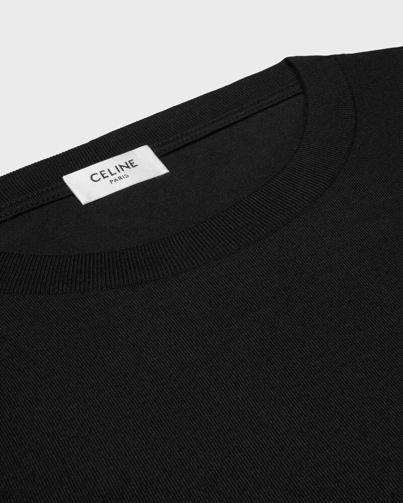 loose t-shirt IN cotton jersey - BLACK / WHITE -  - 1 | CELINE