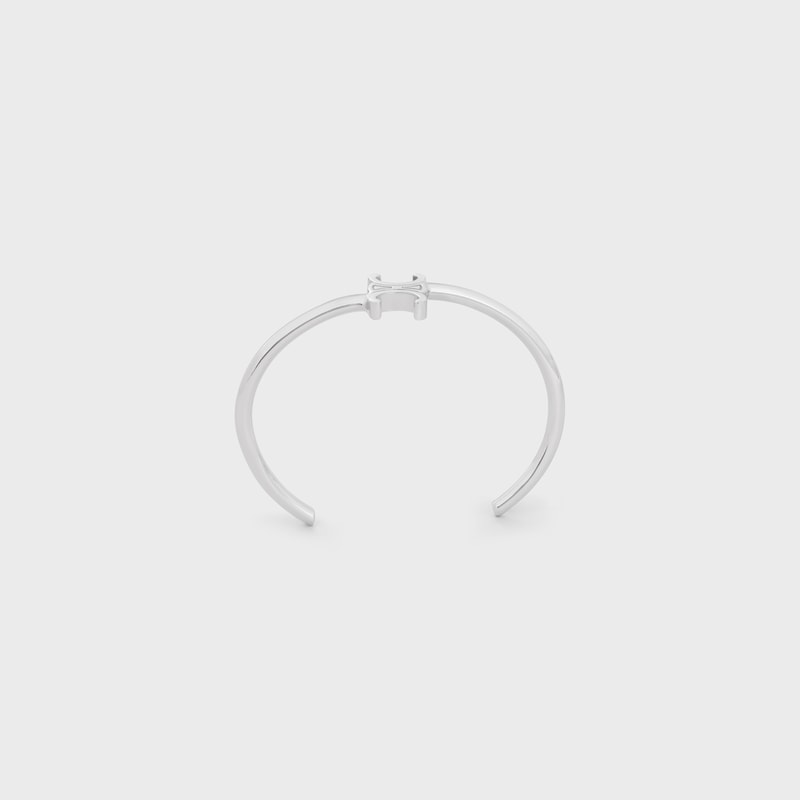 BRAZALETE ASIMÉTRICO TRIOMPHE DE LATÓN CON ACABADO RODIADO - PLATA -  - 1 | CELINE