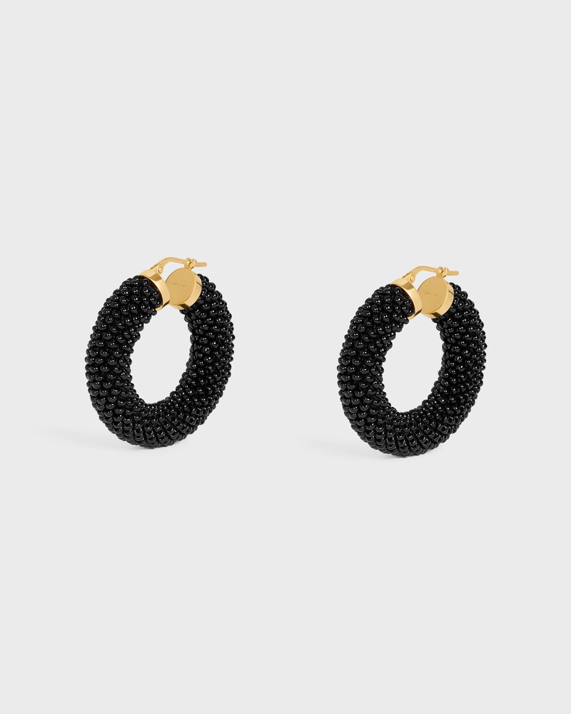 Créoles Celine Défilé en perles de verre et laiton doré - Noir / Doré - BOUCLES D'OREILLES - 1 | CELINE