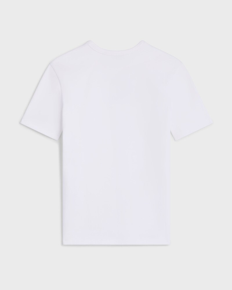 triomphe t-shirt em malha canelada de algodão - OFF WHITE / NAVY - - 1 | CELINE