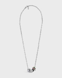 CELINE ボルト ネックレス / エナメル、ストラス、ロジウムフィニッシュ ブラス - シルバー / マルチカラー - ネックレス - 2 | CELINE