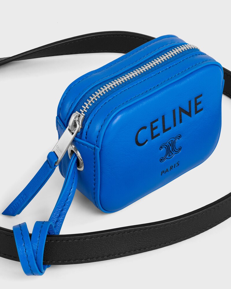 MESSENGER BAG WITH CHARM IN SMOOTH CALFSKIN AND LAMBSKIN - BLACK / ULTRA BLUE - CROSS-BODY BAGS - 1 | CELINE