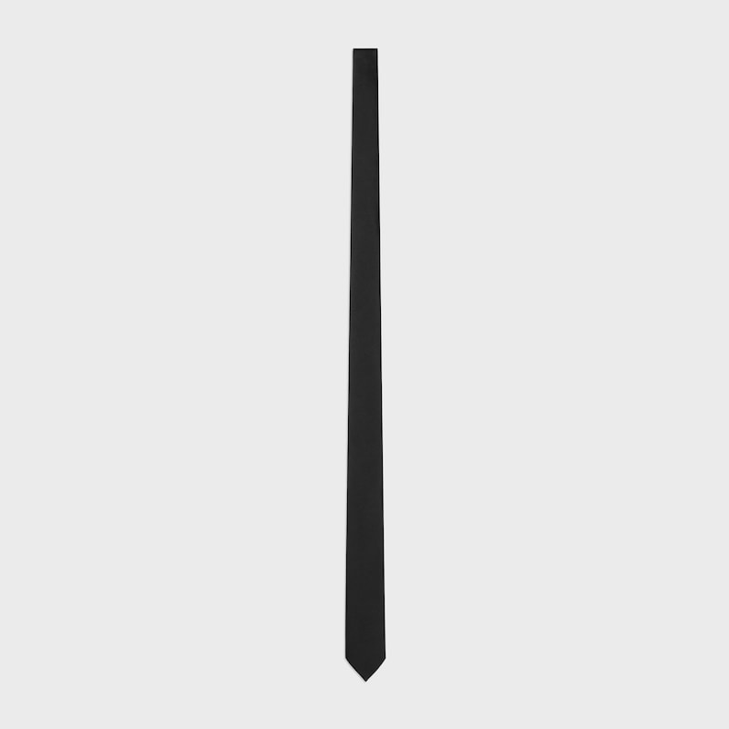 cravatta in seta satin - NERO -  - 1 | CELINE