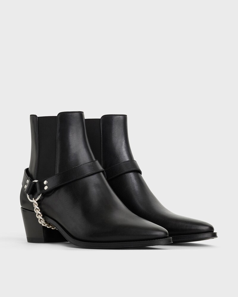 CELINE CAMARGUE Biker chelsea boot in Calfskin - Black -  - 1 | CELINE