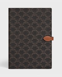 Large notebook cover in triomphe canvas and calfskin - TAN - CELINE MAISON - 1 | CELINE