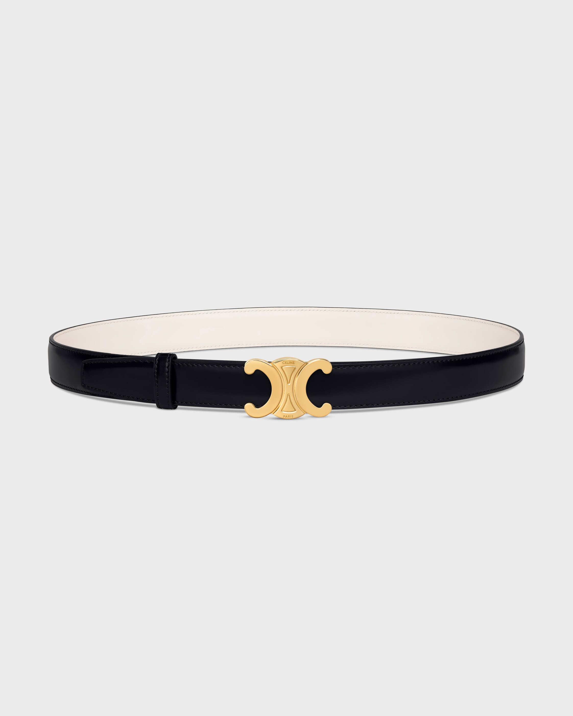 TRIOMPHE BUCKLE & REVERSIBLE STRAP 25MM - BLACK / RICE | CELINE