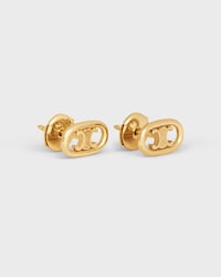 Maillon Triomphe Studs in Yellow Gold - YELLOW GOLD - ESSENTIAL GIFTS - 2 | CELINE