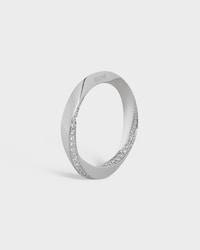 Bague Torsion Or Blanc et Diamants - Or blanc -  - 2 | CELINE