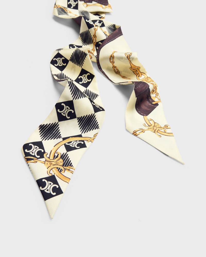 lavalliere IN silk twill - CREME/BRUN -  - 1 | CELINE