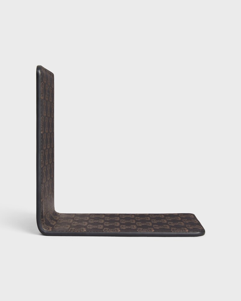 BOOKEND IN LAMBSKIN WITH TRIOMPHE CANVAS PRINT - BLACK / TAN - SMALL GIFTS - 1 | CELINE