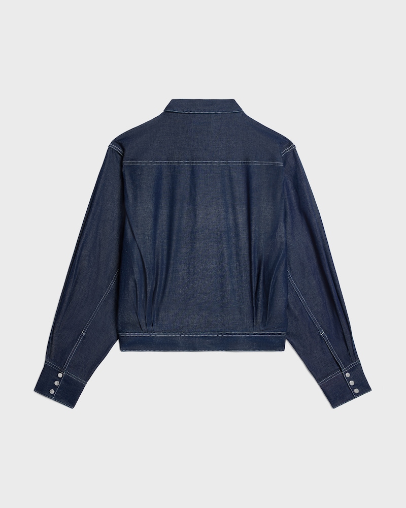 CAMISA DE DENIM DE ALGODÓN - LAVADO OSCURO -  - 1 | CELINE