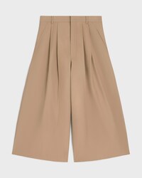 montauk cropped trousers IN COTTON AND WOOL GABARDINE - BEIGE -  - 1 | CELINE