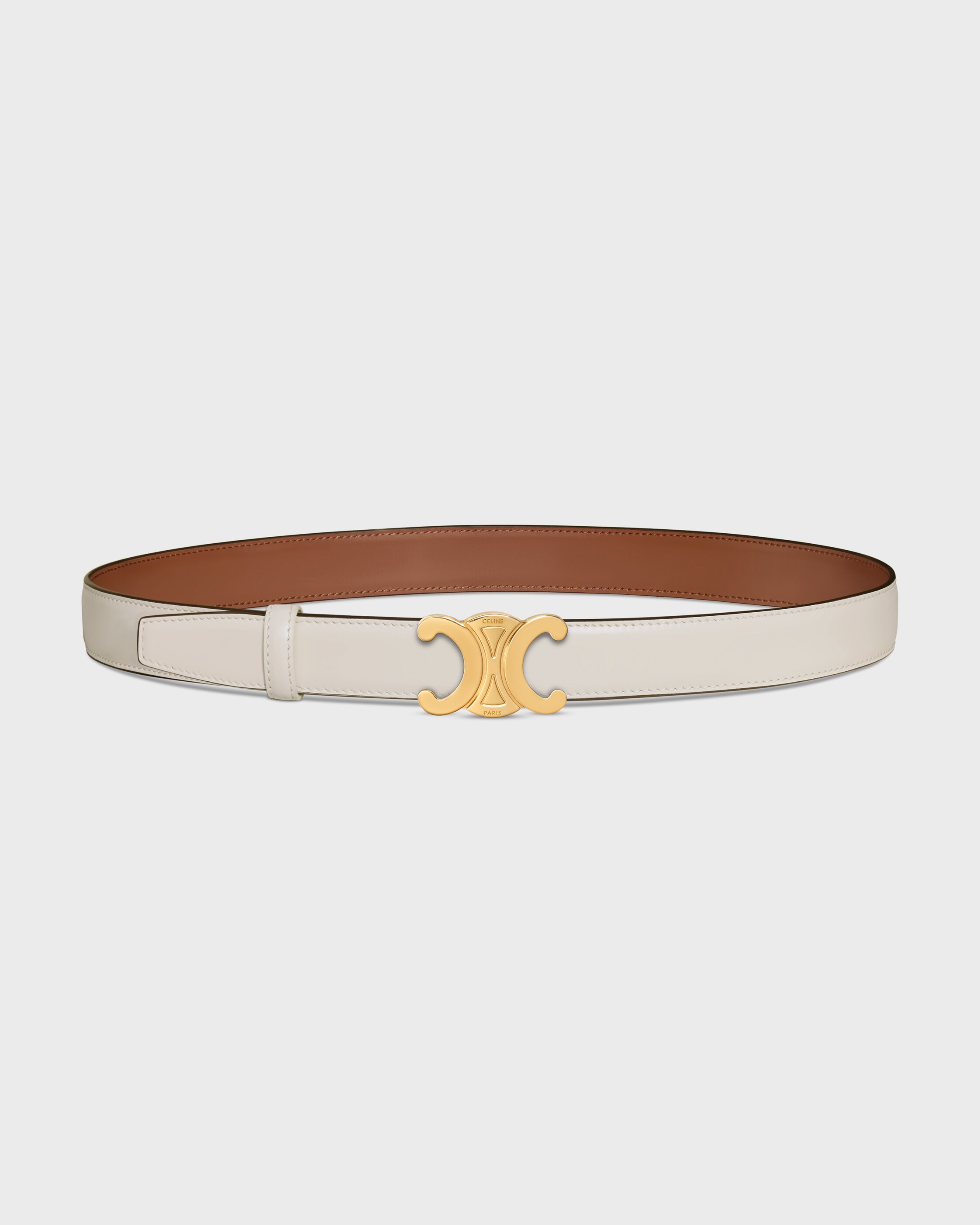 TRIOMPHE BUCKLE & REVERSIBLE STRAP 25MM - TAN / RICE | CELINE
