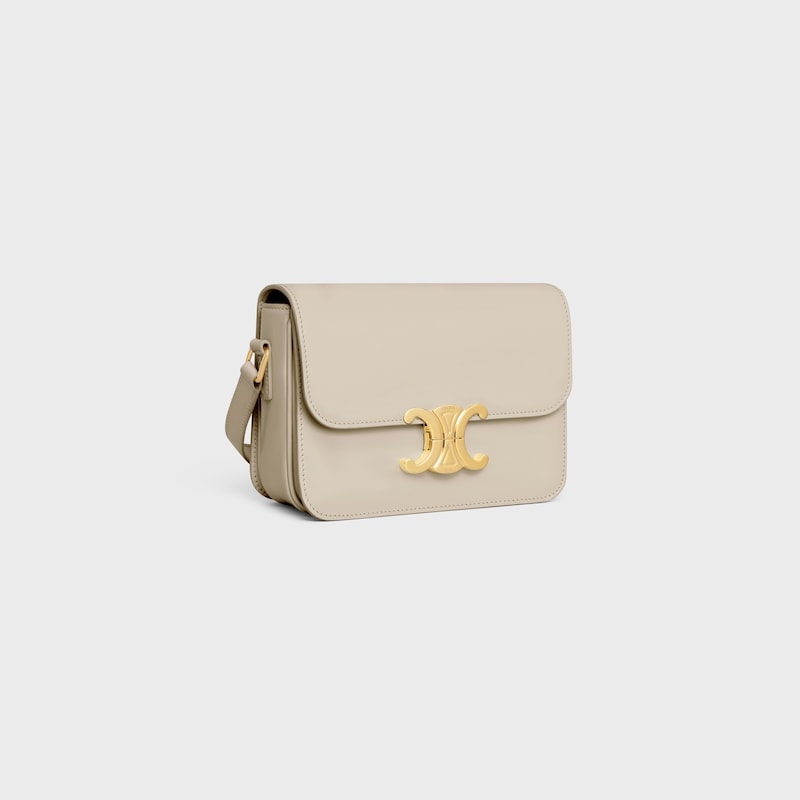 Teen Triomphe Bag in shiny calfskin - LIGHT STONE - TRIOMPHE - 1 | CELINE