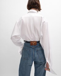 loose shirt IN COTTON POPLIN - WHITE -  - 2 | CELINE