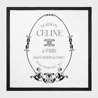 square IN BLASON COLBERT SILK TWILL - OFFWHITE/BLACK -  - 1 | CELINE