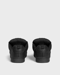 CELINE HUNTINGTON LOW LACE-UP SNEAKER IN TUMBLED LEATHER AND MESH - BLACK -  - 2 | CELINE