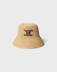 triomphe bucket hat IN raffia - HONEY/BROWN -  - 1 | CELINE