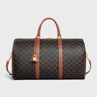 Large Travel Bag IN Triomphe Canvas and calfskin - TAN - CROSS-BODY BAGS - 1 | CELINE