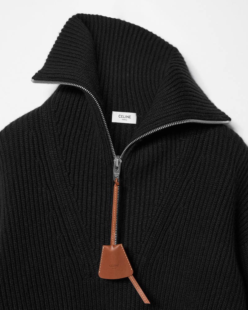 JERSEY TRUCKER DE CACHEMIRA ACANALADA - NEGRO -  - 1 | CELINE