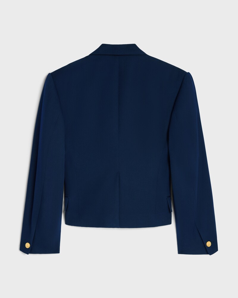 blazer colonne IN LANA CON TRAMA DIAGONALE - INCHIOSTRO -  - 1 | CELINE