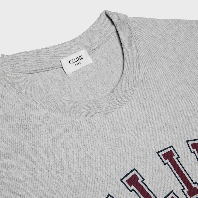 t-shirt IN cotton jersey - VINTAGE GREY MELANGE /  BORDEA -  - 1 | CELINE