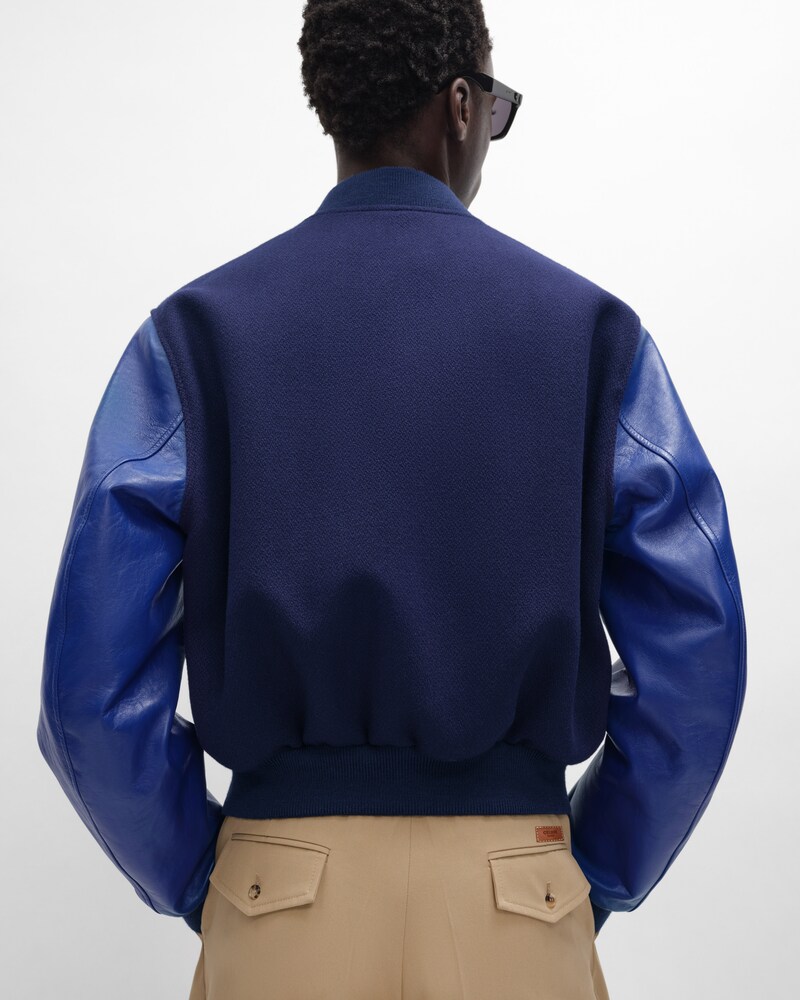 TEDDY JACKET IN TEXTURED WOOL - ROYAL BLUE -  - 1 | CELINE