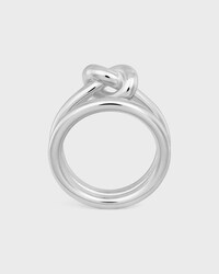 ANILLO DOUBLE KNOT DE LATÓN CON ACABADO RODIADO - PLATA -  - 1 | CELINE