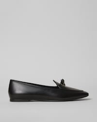 AURA BOW SLIPPER IN LEATHER - BLACK -  - 1 | CELINE