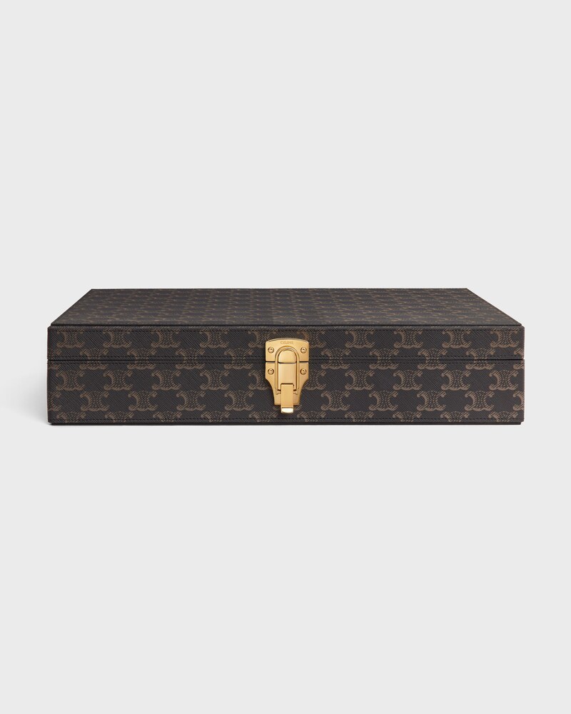 Stationery Case in Triomphe Canvas - BLACK / TAN - STATIONERY - 1 | CELINE