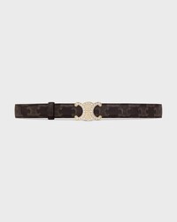 Reversible Strap 25MM IN Taurillon Leather and Triomphe Canvas -  -  - 2 | CELINE