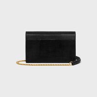POCHETTE ENVELOPPE AVEC CHAÎNE lézard - Noir - MINI SACS - 2 | CELINE