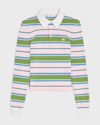 polo sweater IN striped cotton - GREEN/BLUE/PINK -  - 1 | CELINE