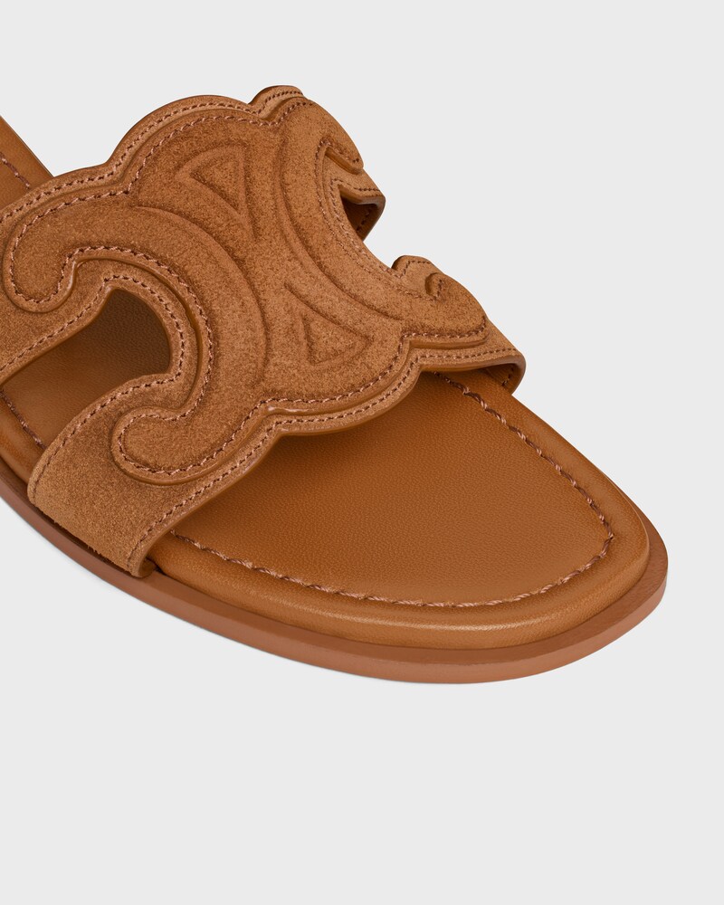 MARINA TRIOMPHE MULE IN SUEDE CALFSKIN - CINAMMON -  - 1 | CELINE