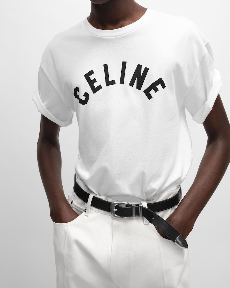t-shirt IN cotton jersey - OPTIC WHITE/BLACK -  - 1 | CELINE