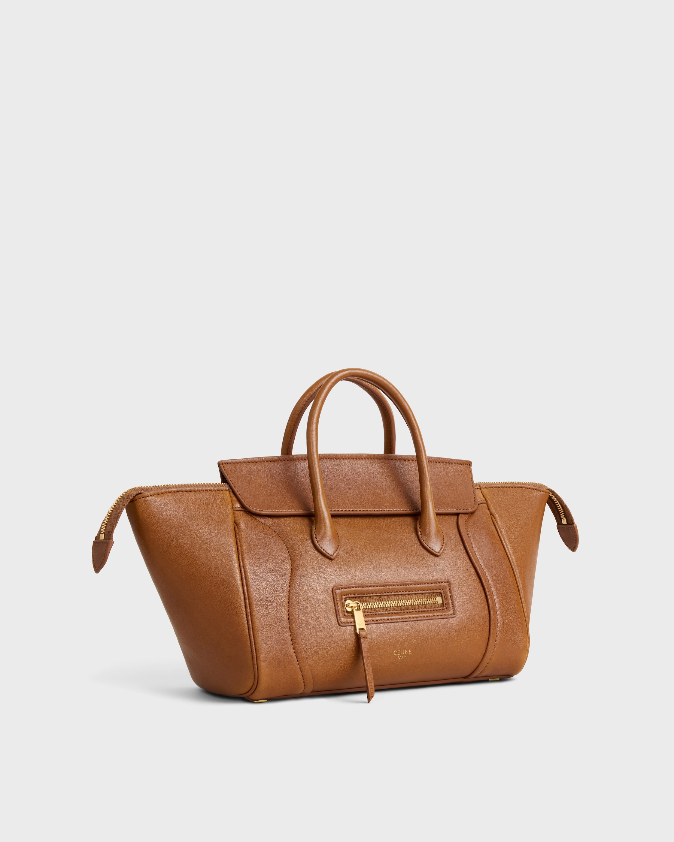 LITTLE LUGGAGE IN SUPPLE SHINY LAMBSKIN - SOFT TAN | CELINE