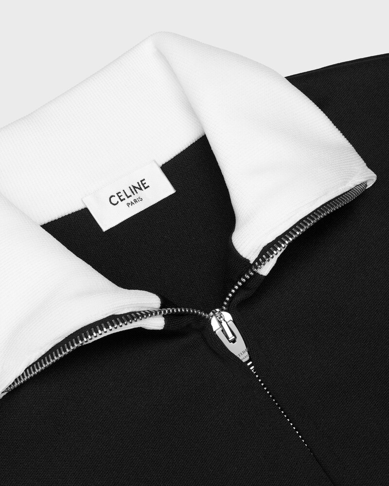 tracksuit jacket IN double face jersey - BLACK / WHITE -  - 1 | CELINE