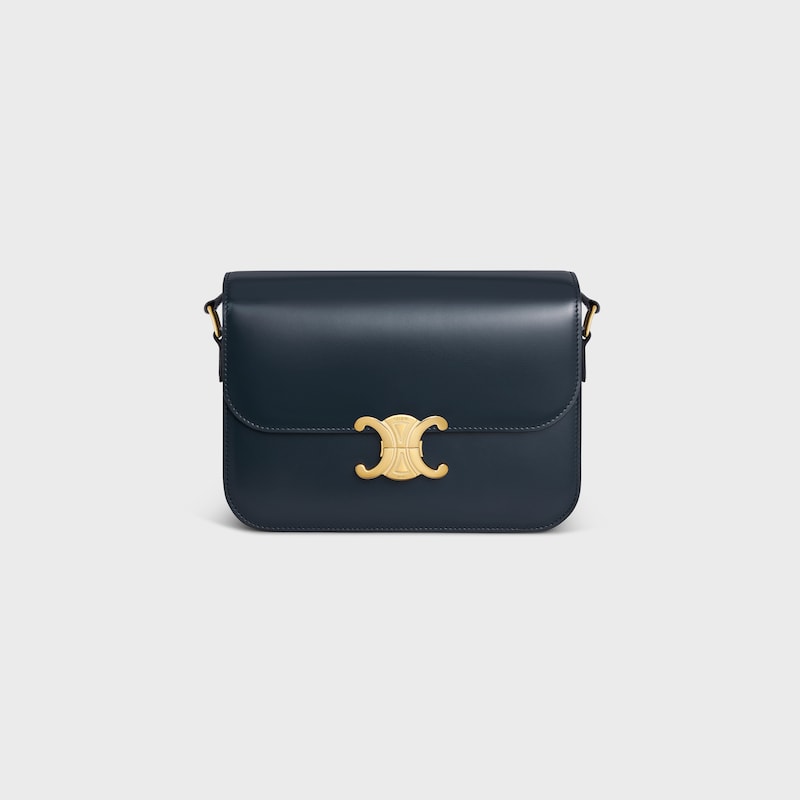 CLASSIQUE TRIOMPHE BAG in shiny calfskin - NAVY BLUE - TRIOMPHE - 1 | CELINE