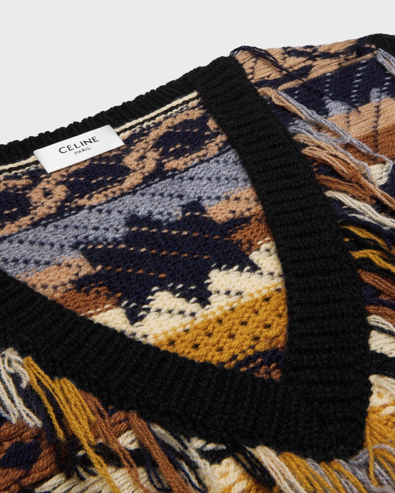top cachemire jacquard - BROWN / GREY -  - 1 | CELINE