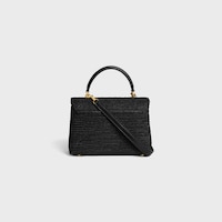 TEEN NINO BAG IN Raffia and calfskin - BLACK - NINO - 2 | CELINE