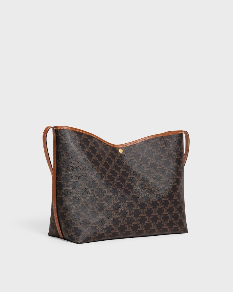 SOFT SHOPPER BAG IN TOILE TRIOMPHE - TAN - CROSS-BODY BAGS - 1 | CELINE