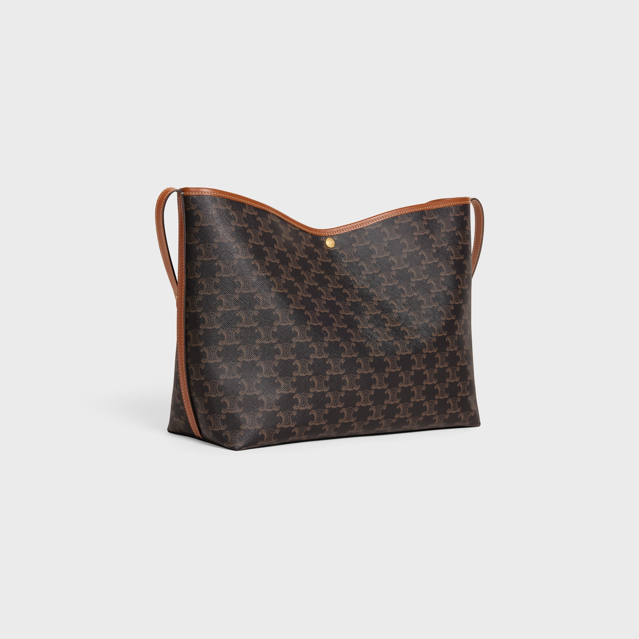 SOFT SHOPPER BAG IN Triomphe Canvas and Calfskin - TAN | CELINE
