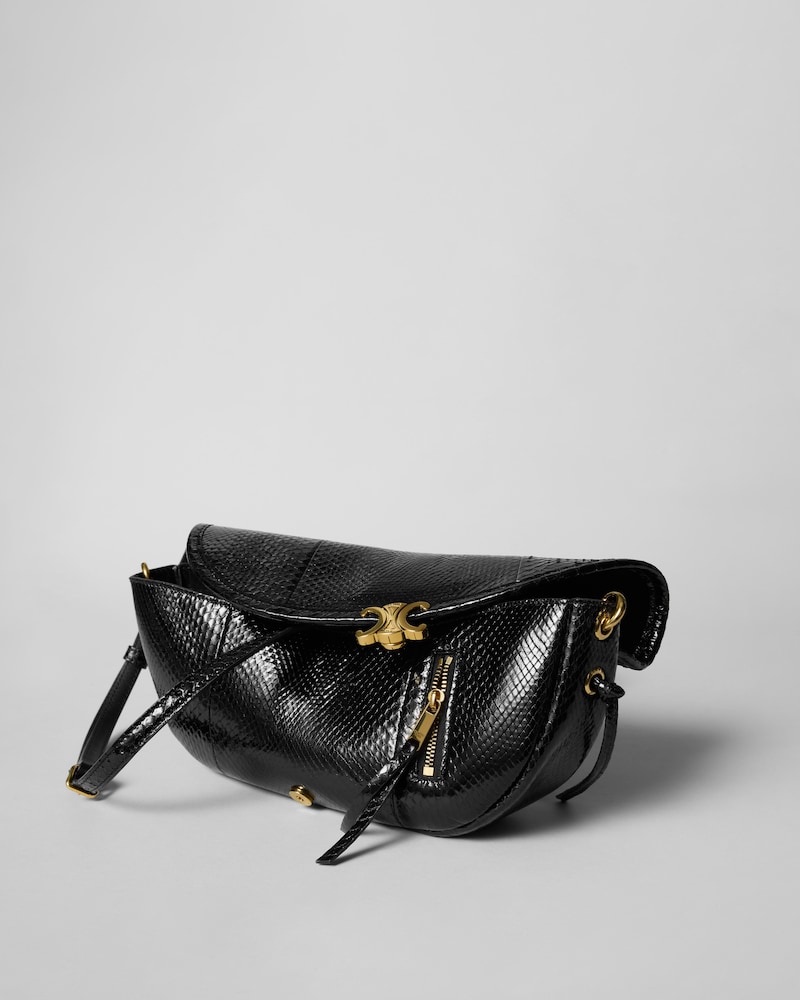 LITTLE HALFMOON SOFT TRIOMPHE IN PYTHON - BLACK - ALL BAGS - 1 | CELINE