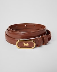 CELINE SULKY BELT 13MM IN Taurillon Leather - RED WOOD -  - 1 | CELINE