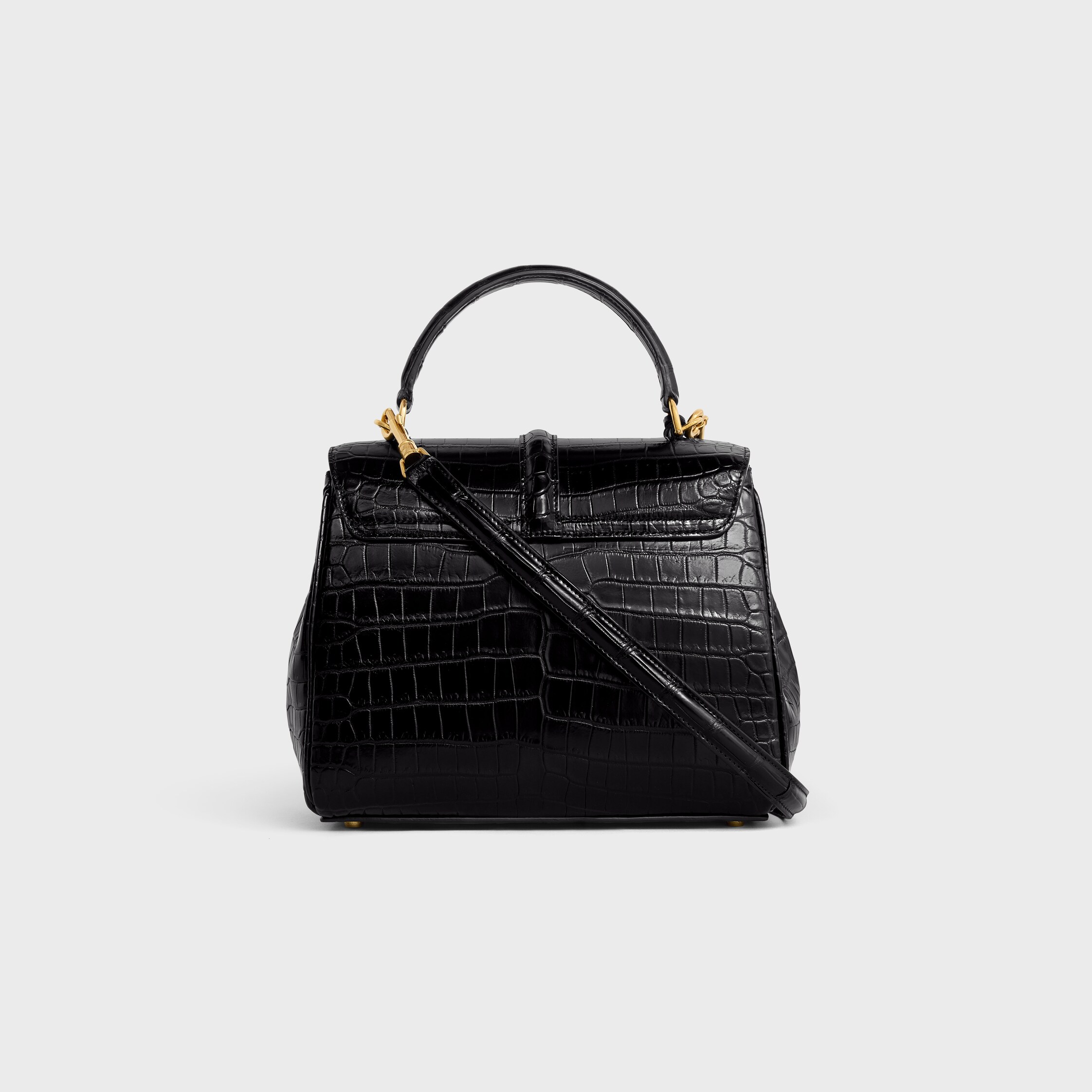 Small 16 Bag in porosus crocodile - BLACK | CELINE