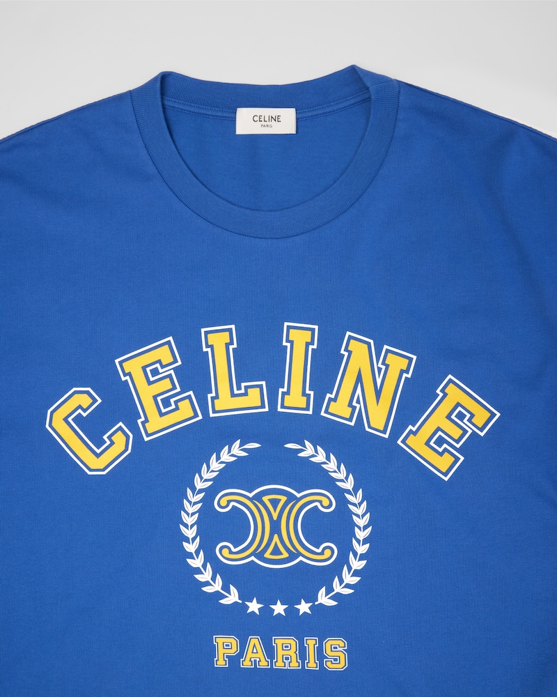 T-Shirt AUS Baumwolljersey - BLAU/GELB/CREMEWEISS -  - 1 | CELINE