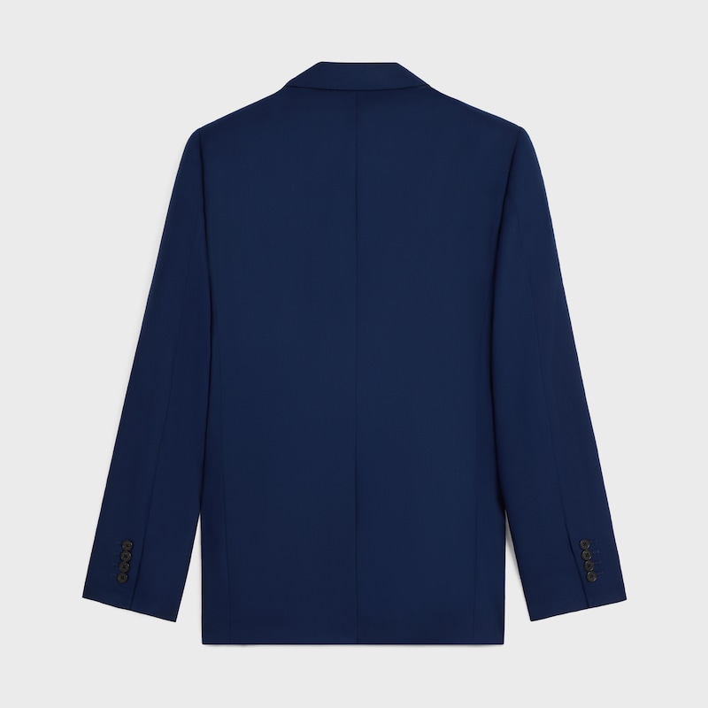 classic jacket IN WOOL CLOTH - OCEAN BLUE -  - 1 | CELINE